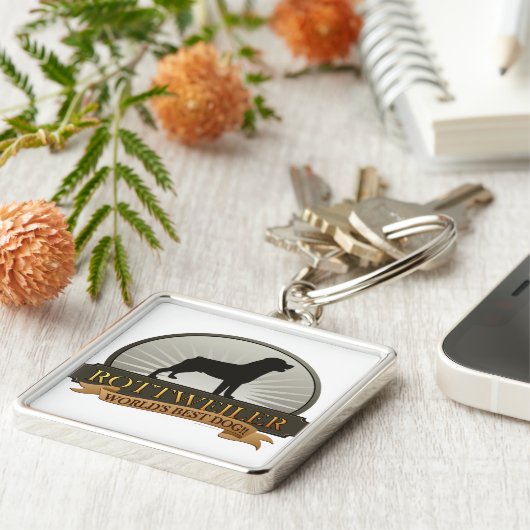 Rottweiler Sleutelhanger (Zijkant)