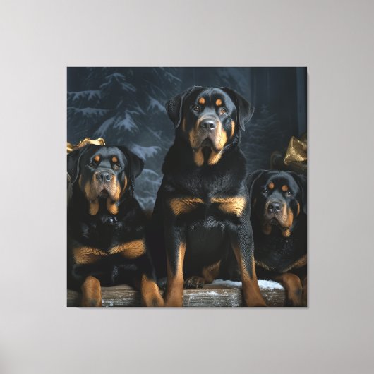 Rottweiler Sneeuw Slede Kerst Decoratie  (Voorkant)