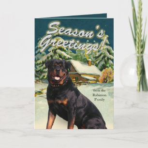 Rottweiler Sneeuwcabine Kerst Kaarten