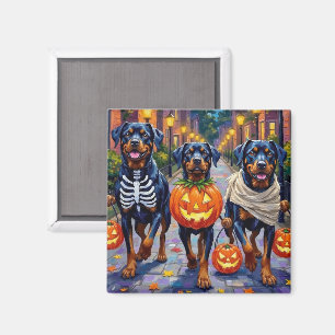 Rottweiler Snoep vragen in Halloween kostuums Magneet