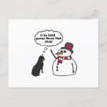 Rottweiler Snowman Christmas Briefkaart<br><div class="desc">This Rottweiler Snowman Christmas design makes a great gift for a Rottweiler owner. It features a Rottie dog illustraties.</div>