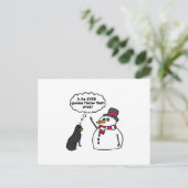 Rottweiler Snowman Christmas Briefkaart (Staand voorkant)