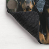 Rottweiler Snowy Sleigh Kerst Decor Muismat (Hoek)