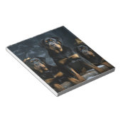 Rottweiler Snowy Sleigh Kerst Decor Notitieblok (Schuin)