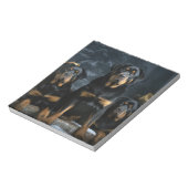 Rottweiler Snowy Sleigh Kerst Decor Notitieblok (Linkerzijde)