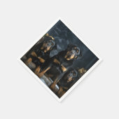 Rottweiler Snowy Sleigh Kerst Decor Servet (Hoek)