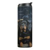 Rottweiler Snowy Sleigh Kerst Decor Thermosbeker (Gedraaid links)
