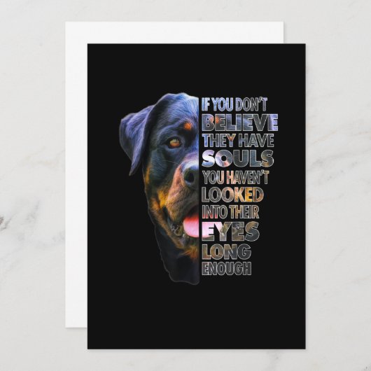 Rottweiler Soul I Love Rotties Hondenliefhebber Aankondiging (Voorkant / Achterkant)