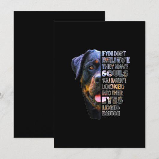 Rottweiler Soul I Love Rotties Hondenliefhebber Bedankkaart (Voorkant / Achterkant)