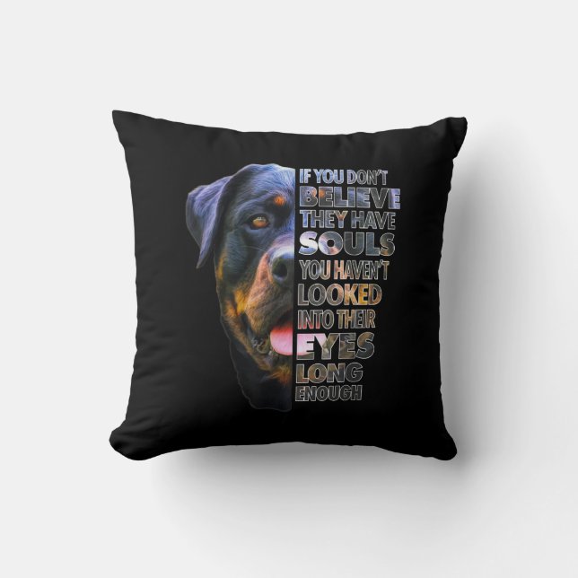 Rottweiler Soul I Love Rotties Hondenliefhebber Kussen (Voorkant)