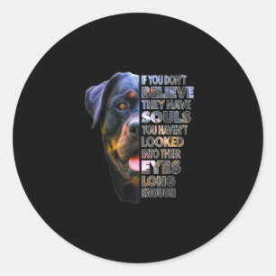 Rottweiler Soul I Love Rotties Hondenliefhebber Ronde Sticker