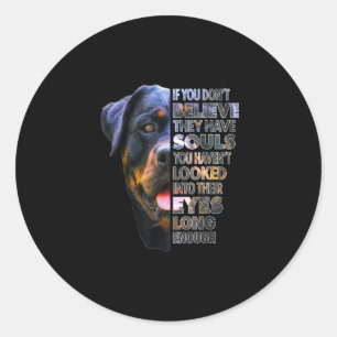 Rottweiler Soul I Love Rotties Hondenliefhebber Ronde Sticker