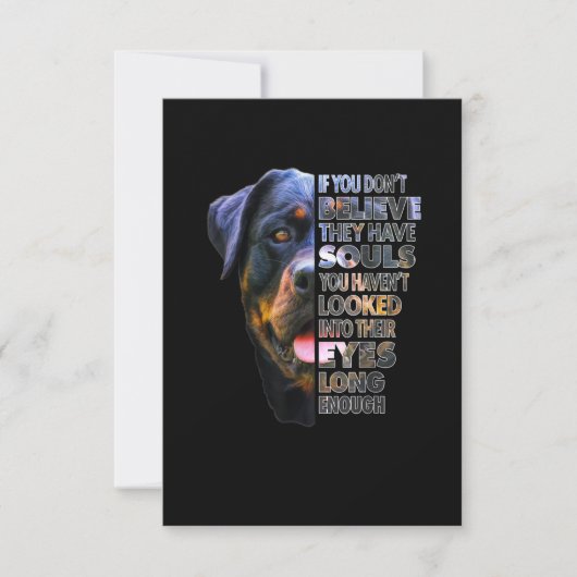 Rottweiler Soul I Love Rotties Hondenliefhebber RSVP Kaartje (Voorkant)