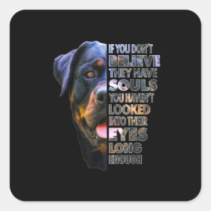Rottweiler Soul I Love Rotties Hondenliefhebber Vierkante Sticker