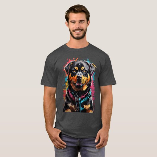 Rottweiler spatkleur t-shirt (Voorkant volledig)