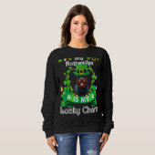 Rottweiler St Patrick S Day Irish Funny Dog Lover Trui (Voorkant volledig)
