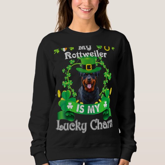 Rottweiler St Patrick S Day Irish Funny Dog Lover Trui (Voorkant)