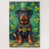 Rottweiler St Patrick’s Day Lucky Dog Legpuzzel (Verticaal)