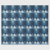 Rottweiler Starry Forest Hike Christmas Painting Cadeaupapier (Vlak)