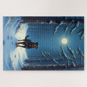 Rottweiler Starry Forest Hike Christmas Painting Legpuzzel (Horizontaal)