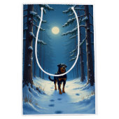 Rottweiler Starry Forest Hike Christmas Painting Medium Cadeauzakje (Voorkant)