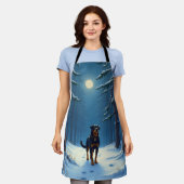 Rottweiler Starry Forest Hike Christmas Painting Schort (Gedragen)