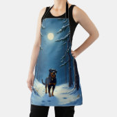 Rottweiler Starry Forest Hike Christmas Painting Schort (Insitu)