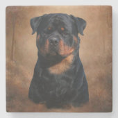 Rottweiler Stenen Onderzetter (Voorkant)