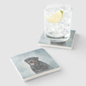 Rottweiler Stenen Onderzetter (Zijkant)