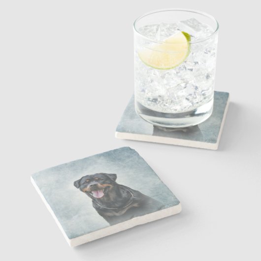 Rottweiler Stenen Onderzetter (Zijkant)