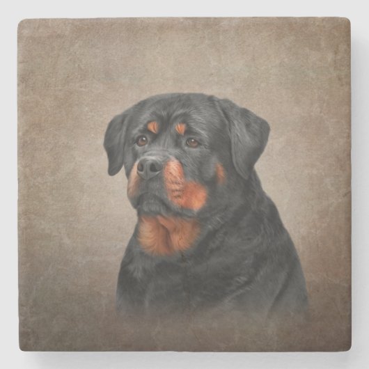 Rottweiler Stenen Onderzetter (Voorkant)