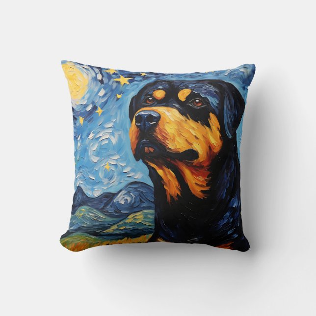 Rottweiler Sterrennacht Kussen (Voorkant)
