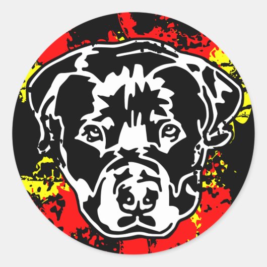 Rottweiler-sticker Ronde Sticker (Voorkant)