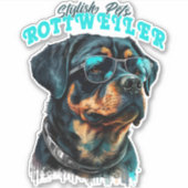 Rottweiler Stijlvolle Huisdieren Sticker (Voorkant)