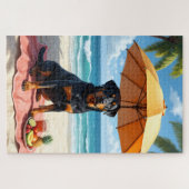 Rottweiler Strand Ontspanningsscène Legpuzzel (Horizontaal)