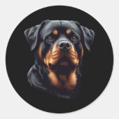 Rottweiler Stunning Dog Head Art  Ronde Sticker (Voorkant)