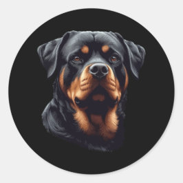 Rottweiler Stunning Dog Head Art  Ronde Sticker