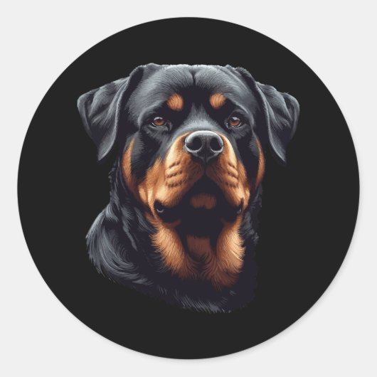 Rottweiler Stunning Dog Head Art  Ronde Sticker (Voorkant)