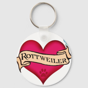 Rottweiler Tattoo Heart Sleutelhanger