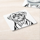 Rottweiler Tekening Kartonnen Onderzetters (Schuin)
