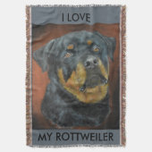 Rottweiler Throw Blanket Deken (Voorkant Verticaal)
