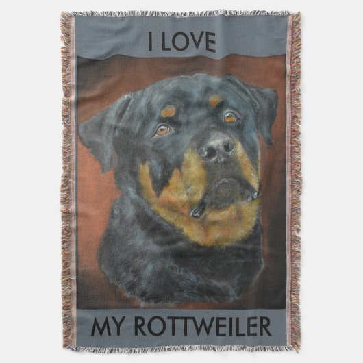 Rottweiler Throw Blanket Deken (Voorkant Verticaal)