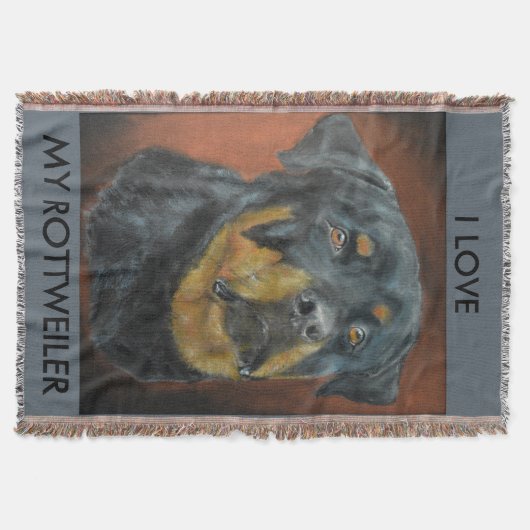 Rottweiler Throw Blanket Deken (Voorkant)