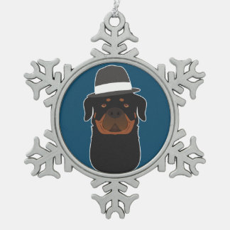 Rottweiler Tin Sneeuwvlok Ornament
