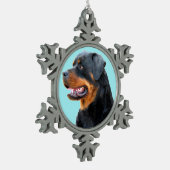 Rottweiler Tin Sneeuwvlok Ornament (Links)