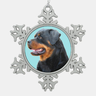 Rottweiler Tin Sneeuwvlok Ornament