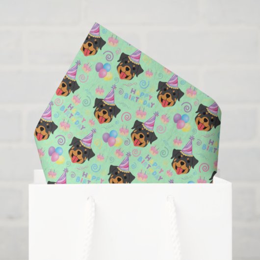 Rottweiler Tissue Paper in Green Tissuepapier (Cadeauzakje)