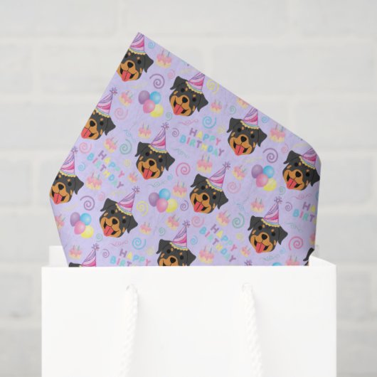 Rottweiler Tissue Paper in Purple Tissuepapier (Cadeauzakje)