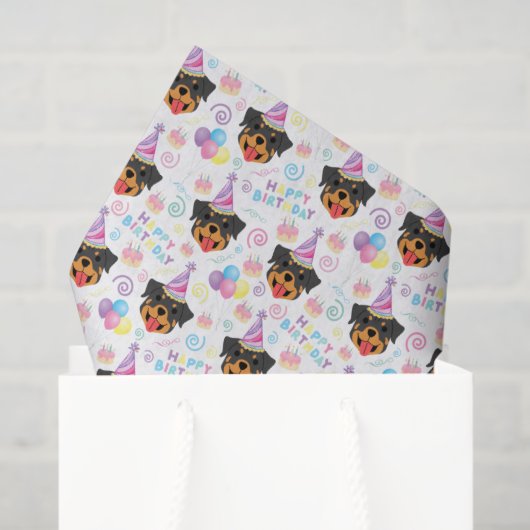 Rottweiler Tissue Paper in White Tissuepapier (Cadeauzakje)