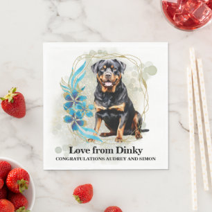 Rottweiler Trouwservetten Met Honden Foto Servet